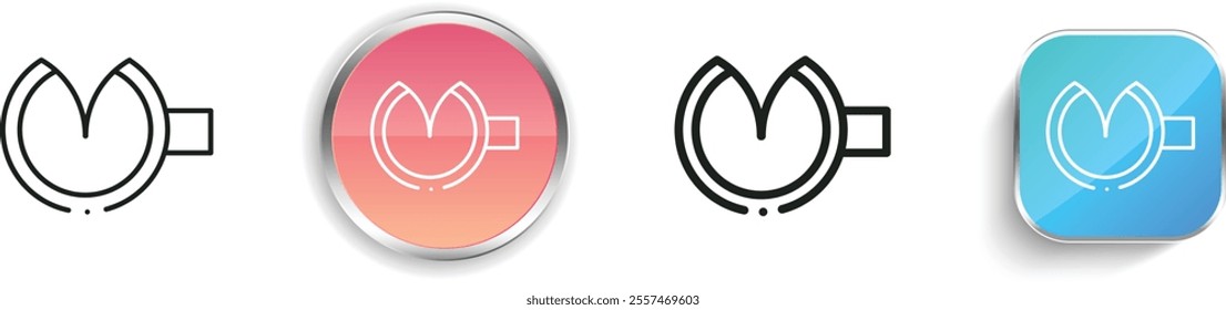 fortune cookie icon. Thin Linear, Regular and Button Style Design Isolated On White Background
