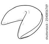 fortune cookie illustration hand drawn outline vector