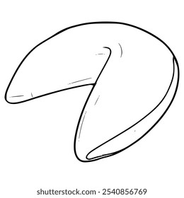 vetor de contorno desenhado à mão da ilustração do biscoito da sorte