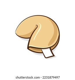Fortune cookie isolated on white background. Hand drawing style vector.
