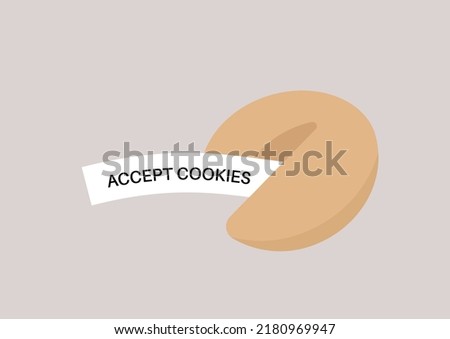 A fortune cookie with a prophesy sign Accept cookies
