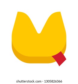 Fortune cookie vector, Chinese lunar new year flat design icon