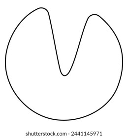 Fortune cookies. Chinese and Japanese food. Asian confectionery. line doodle coloring. The future is on paper in the test. Sweet icon element. A simple symbol.