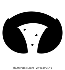 Fortune cookies. Chinese and Japanese food. Asian confectionery. black, white, silhouette. The future is on paper in the test. Sweet icon element. A simple symbol.