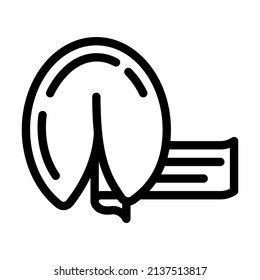 fortune cookies line icon vector. fortune cookies sign. isolated contour symbol black illustration