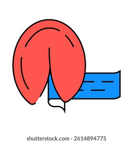 fortune cookies line icon vector. fortune cookies sign. isolated symbol illustration