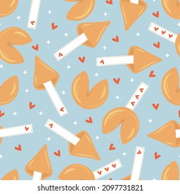 fortune cookies seamless pattern hand drawing