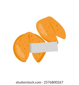 Fortune Cookies, Sweets Vector Illustration Isolated