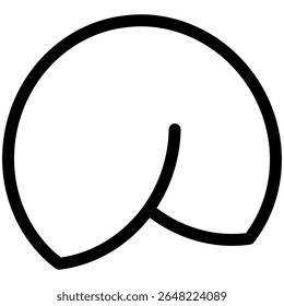 fortune cookies vector icon in black outline style 