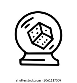 fortune crystal ball line vector doodle simple icon