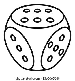 Fortune dice icon. Outline fortune dice vector icon for web design isolated on white background