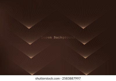 Fortune Gold brown pattern. Linear geometric Art deco bricks. 20s retro style. Luxury seamless pattern. Packaging or menu design.Vector. modern brown background 