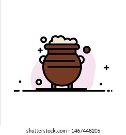 Fortune, Gold, Luck, Metal, Money  Business Flat Line Filled Icon Vector Banner Template. Vector Icon Template background