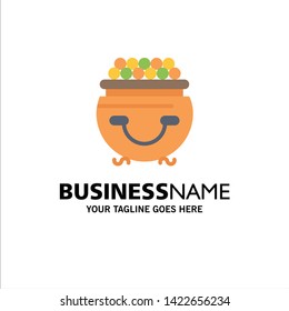 Fortune, Gold, Luck, Patrick, Pot Business Logo Template. Flat Color