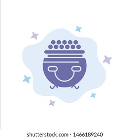 Fortune, Gold, Luck, Patrick, Pot Blue Icon on Abstract Cloud Background. Vector Icon Template background