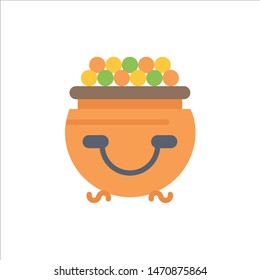 Fortune, Gold, Luck, Patrick, Pot  Flat Color Icon. Vector icon banner Template. Vector Icon Template background