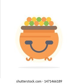 Fortune, Gold, Luck, Patrick, Pot Abstract Circle Background Flat color Icon