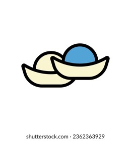 Fortune icon colored outline blue cream colour chinese new year vector element and symbol perfect.