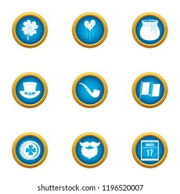 Fortune icons set. Flat set of 9 fortune vector icons for web isolated on white background