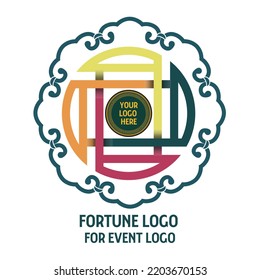 Fortune Logo for Event logo with color full chinese coin ornament 