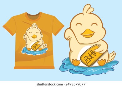 Fortune Lucky Chicken duck tshirt art fashion designs and sticker for kids apparel tshirt merch, website, clip art, poster and custom print on demand merchandise. Translation: "High Gold".