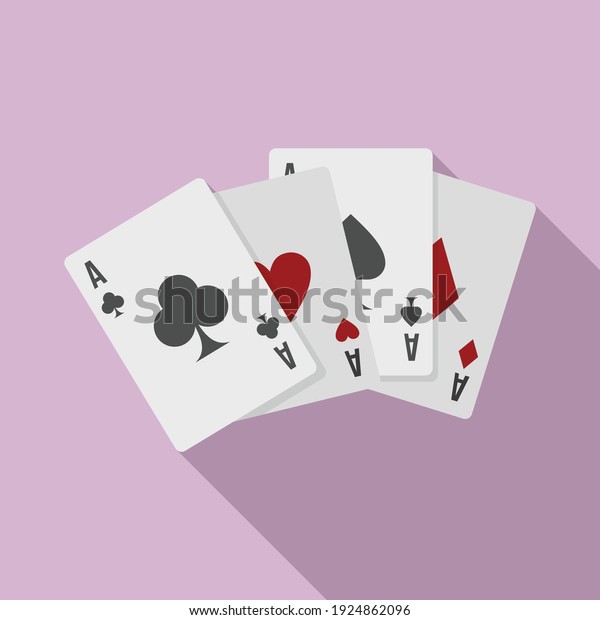 Fortune play cards icon. Flat\
illustration of fortune play cards vector icon for web\
design
