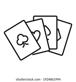 Fortune play cards icon. Outline fortune play cards vector icon for web design isolated on white background