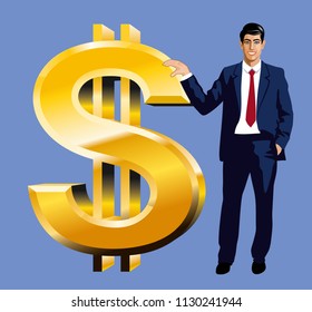 Fortune & richness. Man and Dollar