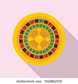 Fortune roulette icon. Flat illustration of fortune roulette vector icon for web design