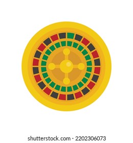 Fortune roulette icon. Flat illustration of fortune roulette vector icon isolated on white background