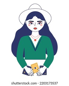 fortune seer woman with a card