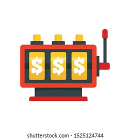 Fortune slot machine icon. Flat illustration of fortune slot machine vector icon for web design