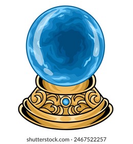 Fortune teller ball cartoon illustration, Halloween Character vector.