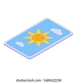 Glücksspiel-Kartensymbol. Isometrisch zur Vektorillustration von Wahrsagerkarten Symbol für Webdesign einzeln auf weißem Hintergrund