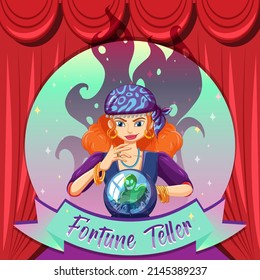 Contador de fortuna con ilustración de bola de cristal