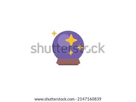 Fortune Teller Crystal Ball Vector Isolated Emoticon. Crystal Ball Icon