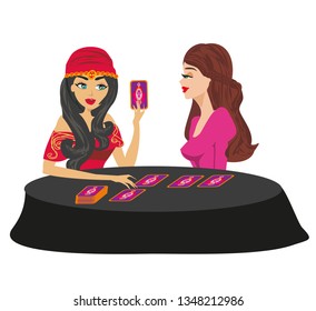 fortune teller forecasting future with tarot cards