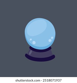 fortune teller glass ball in flat vector design.