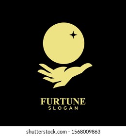 fortune teller gold logo icon design vector illustration