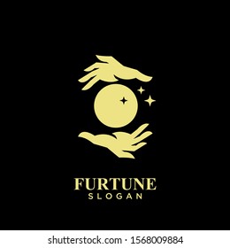 fortune teller gold logo icon design vector illustration