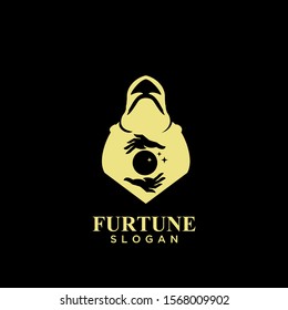 fortune teller gold logo icon design vector illustration