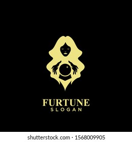 fortune teller gold logo icon design vector illustration