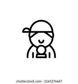 Fortune Teller Icon. Line Art Style Design Isolated On White Background
