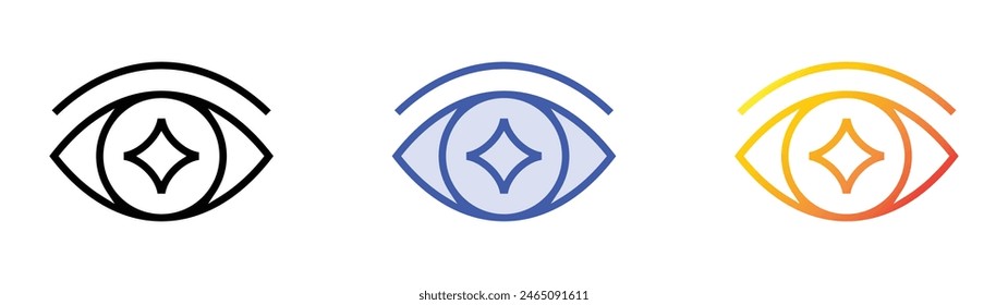 fortune teller icon. Linear, Blue Fill and Gradient Style Design Isolated On White Background