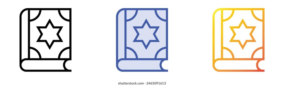 fortune teller icon. Linear, Blue Fill and Gradient Style Design Isolated On White Background