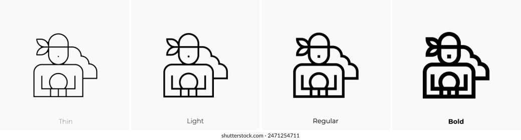 fortune teller icon. Thin, Light Regular And Bold style design isolated on white background