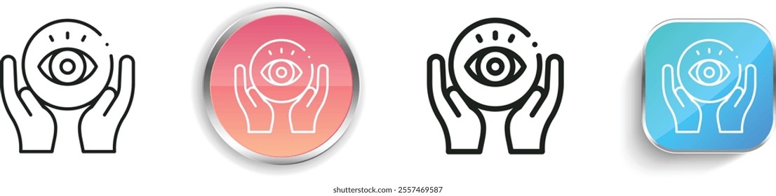 fortune teller icon. Thin Linear, Regular and Button Style Design Isolated On White Background