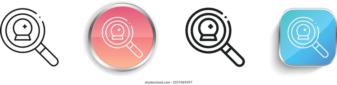 fortune teller icon. Thin Linear, Regular and Button Style Design Isolated On White Background