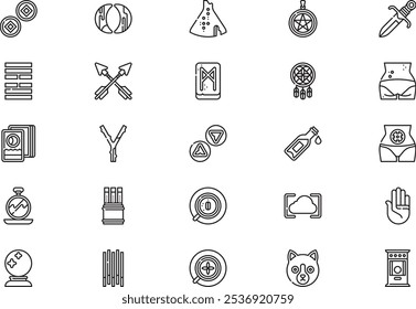 Die Fortune Teller Icons Collection ist eine Vektorgrafik mit bearbeitbarem Strich.