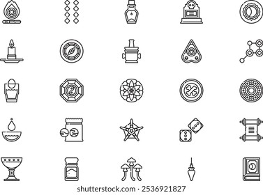 Die Fortune Teller Icons Collection ist eine Vektorgrafik mit bearbeitbarem Strich.